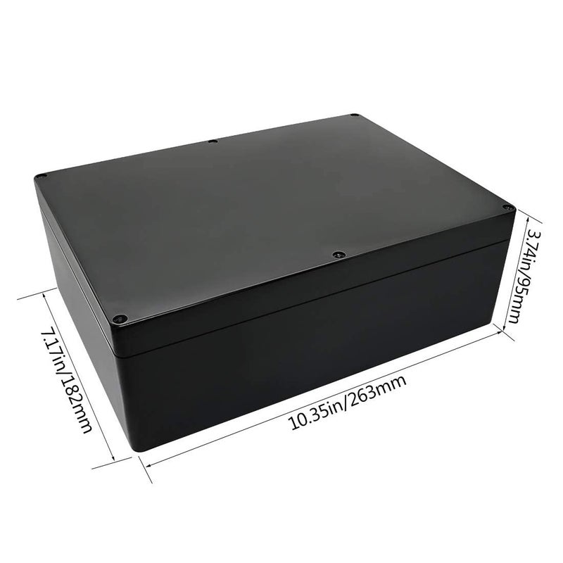 LeMotech ABS Plastic Electrical Project Case Power Junction Box, Project Box Black 10.4" x 7.2" x 3.7" (263 x 182 x 95 mm)(Pack of 1) - Image 4
